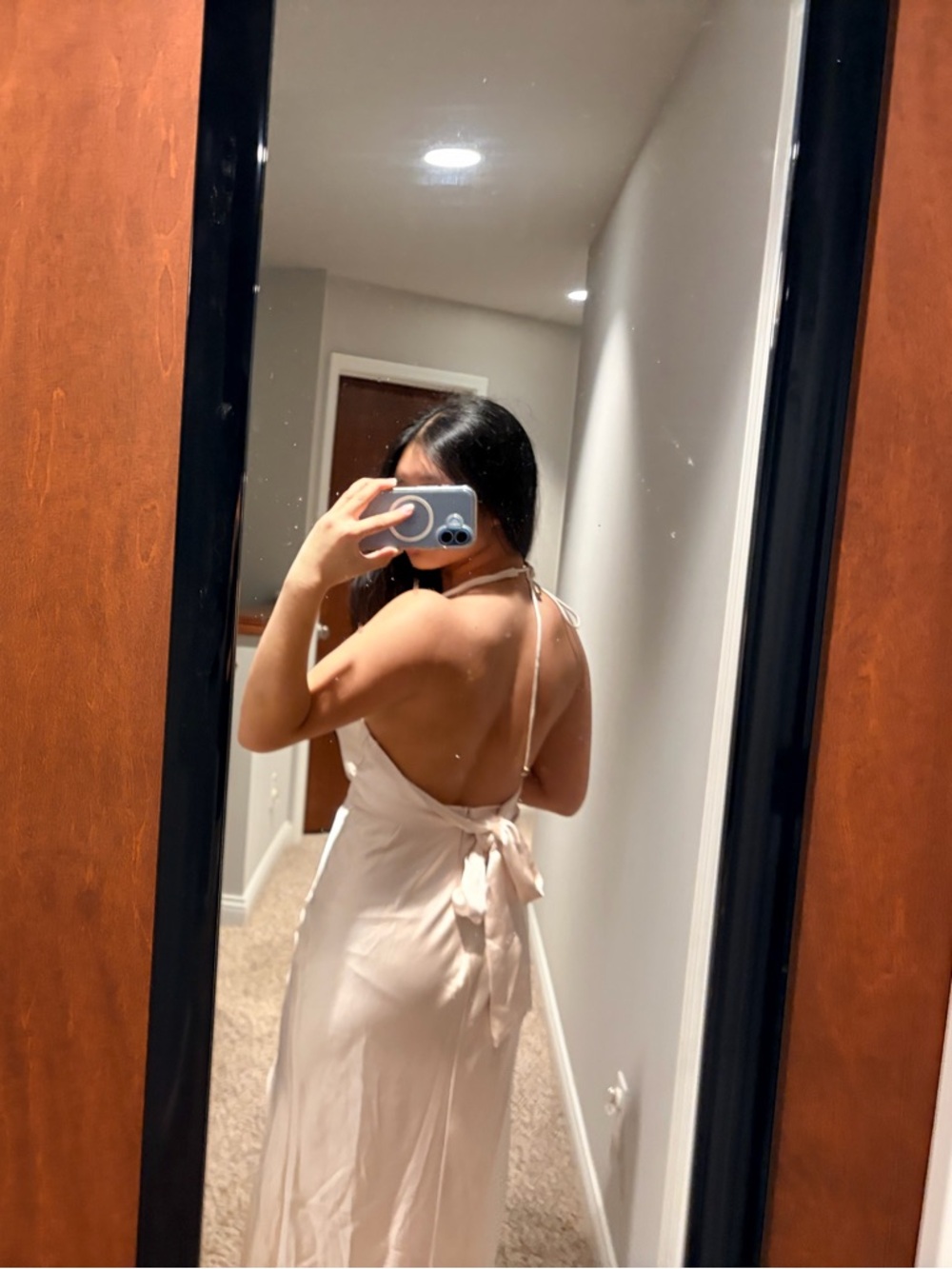 Mon Coeur Plunging Neckline Midi Dress | Champagne - Picture 4 of 4